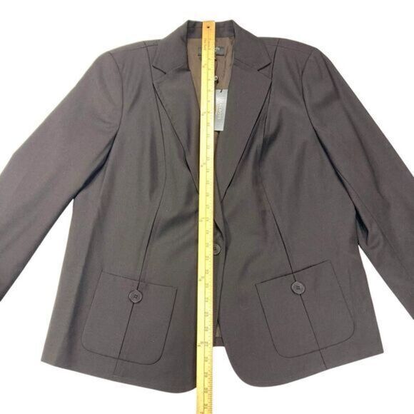Talbots Single Button Wool Blazer Women 16W Brown Career Professional Modest New - Picture 12 of 16